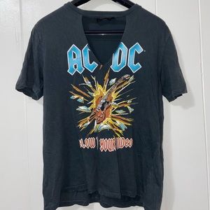 Loose fit and open cut ACDC merch t-shirt